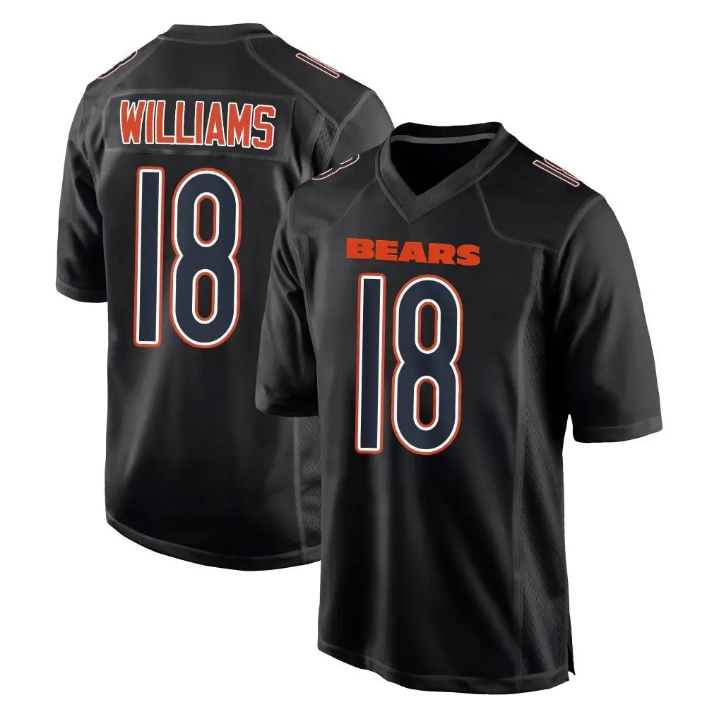 Cooneas C.Bears #18 Caleb Williams Player Carbon Black Fashion Game Stitched Jerseys