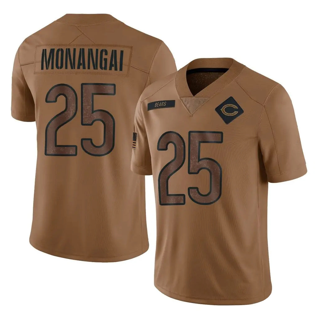 Cooneas C.Bears #25 Kyle Monangai Player Brown Salute to Service Limited Stitched Jerseys