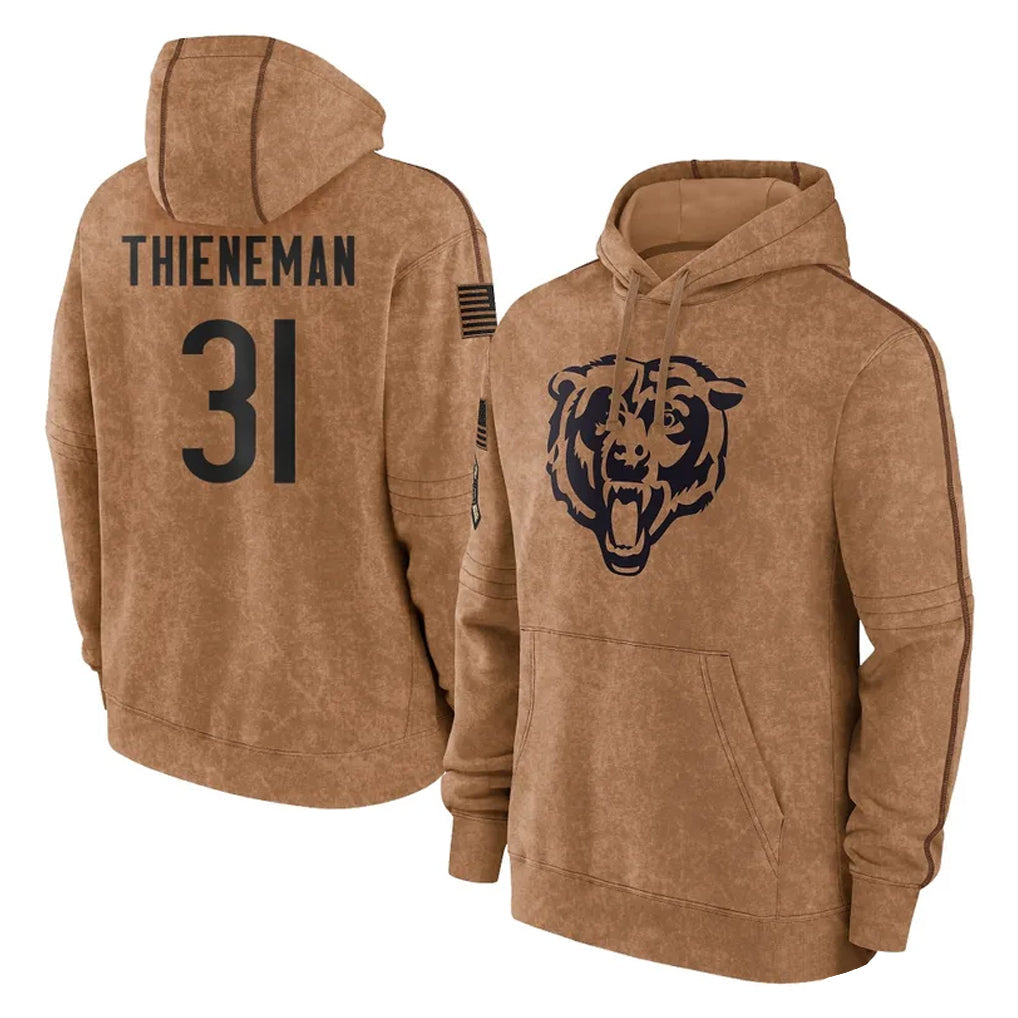 Cooneas C.Bears #31 Dillon Thieneman Player Brown Salute to Service Pullover Hoodies Limited Stitched Jerseys