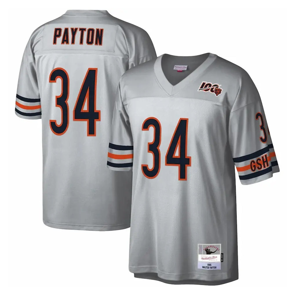 Cooneas C.Bears #34 Walter Payton Player Silver Mitchell & Ness Legacy Replica Stitched Jerseys