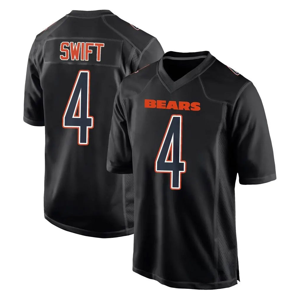 Cooneas C.Bears #4 D'Andre Swift Player Carbon Black Fashion Game Stitched Jerseys