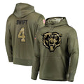 Cooneas C.Bears #4 D'Andre Swift Player Olive Salute to Service Pullover Hoodies Home Game Stitched Jerseys