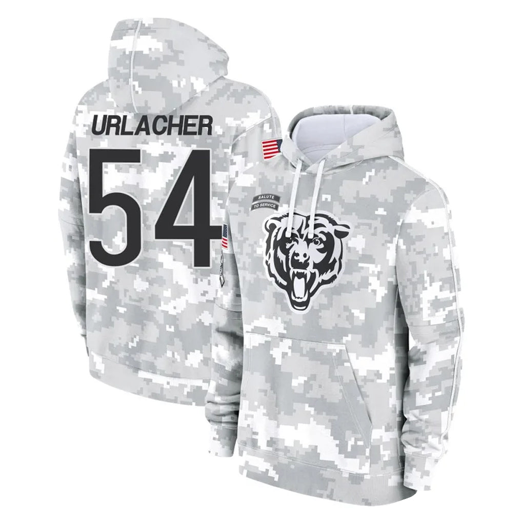 Cooneas C.Bears #54 Brian Urlacher Player Arctic Camo Salute to Service Pullover Hoodies Limited Stitched Jerseys