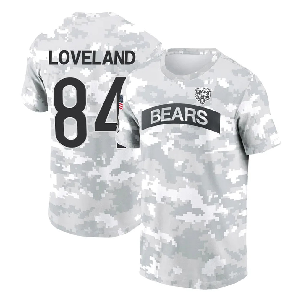 Cooneas C.Bears #84 Colston Loveland Player Arctic Camo Salute to Service Performance T-Shirt Limited Stitched Jerseys