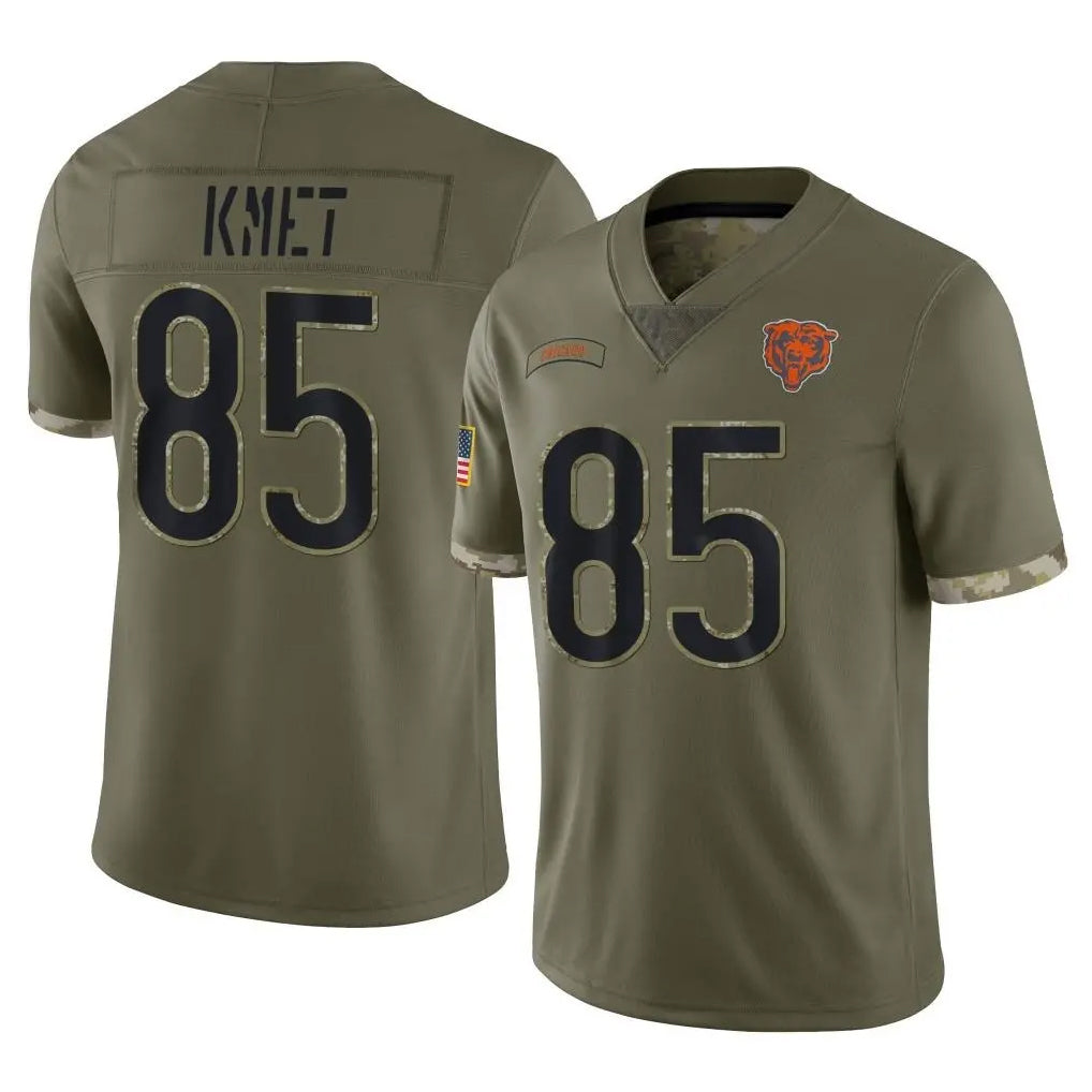 Cooneas C.Bears #85 Cole Kmet Player Olive Salute to Service Limited Game Stitched Jerseys