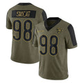 Cooneas C.Bears #98 Montez Sweat Player Olive Salute to Service Limited Stitched Jerseys