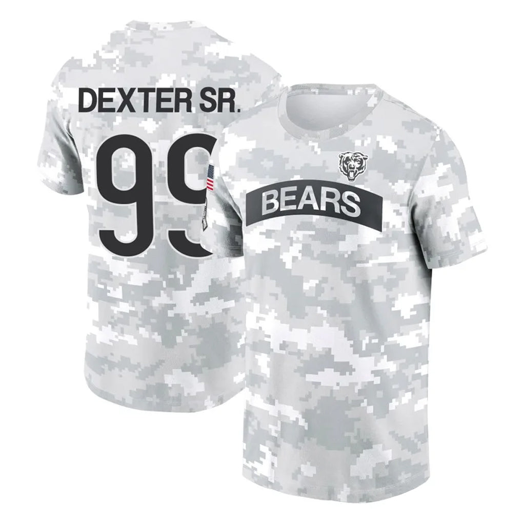 Cooneas C.Bears #99 Gervon Dexter Sr. Player Arctic Camo Salute to Service Performance T-Shirt Limited Stitched Jerseys