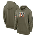 Cooneas C.Bengals Olive Salute to Service Performance Pullover Hoodie Limited Blank Player Stitched Jerseys