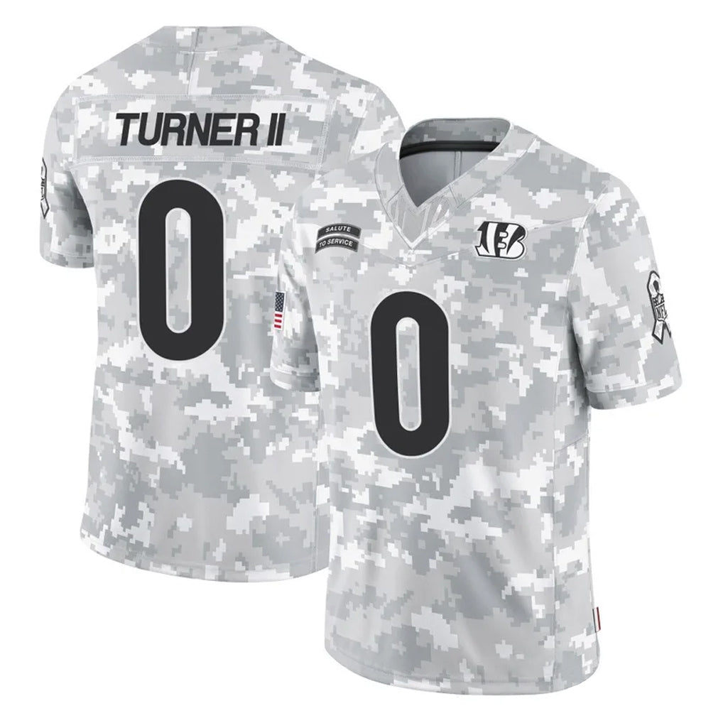 Cooneas C.Bengals #0 DJ Turner II Player Arctic Camo Salute to Service Limited Stitched Jerseys