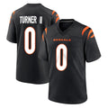 Cooneas C.Bengals #0 DJ Turner II Player Black Home Game Stitched Jerseys