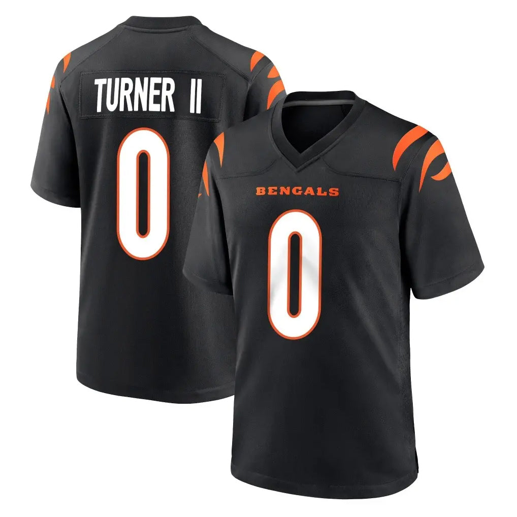 Cooneas C.Bengals #0 DJ Turner II Player Black Home Game Stitched Jerseys