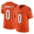 Cooneas C.Bengals #0 DJ Turner II Player Orange Vapor F.U.S.E. Limited Home Game Stitched Jerseys