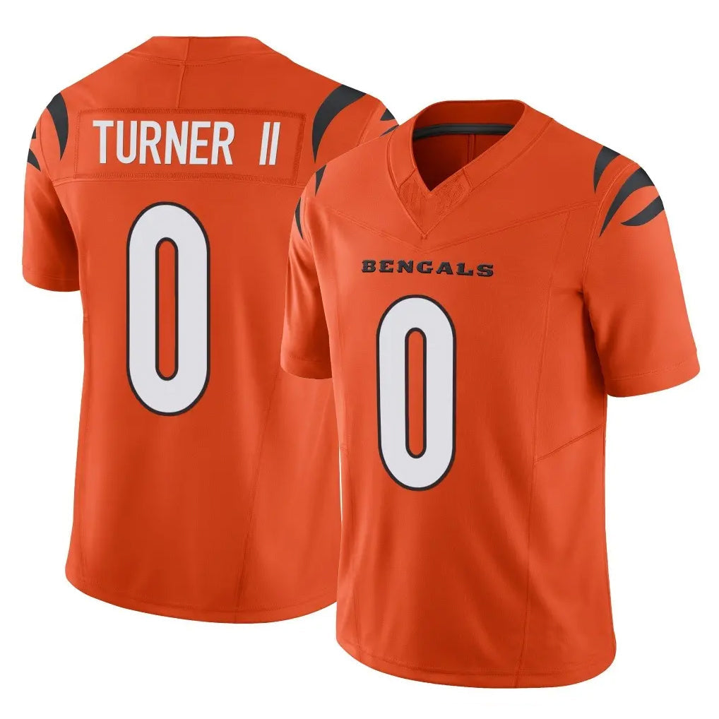 Cooneas C.Bengals #0 DJ Turner II Player Orange Vapor F.U.S.E. Limited Home Game Stitched Jerseys