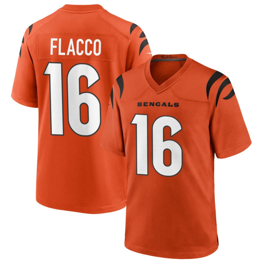 Cooneas C.Bengals #16 Joe Flacco Player Orange Home Game Stitched Jerseys
