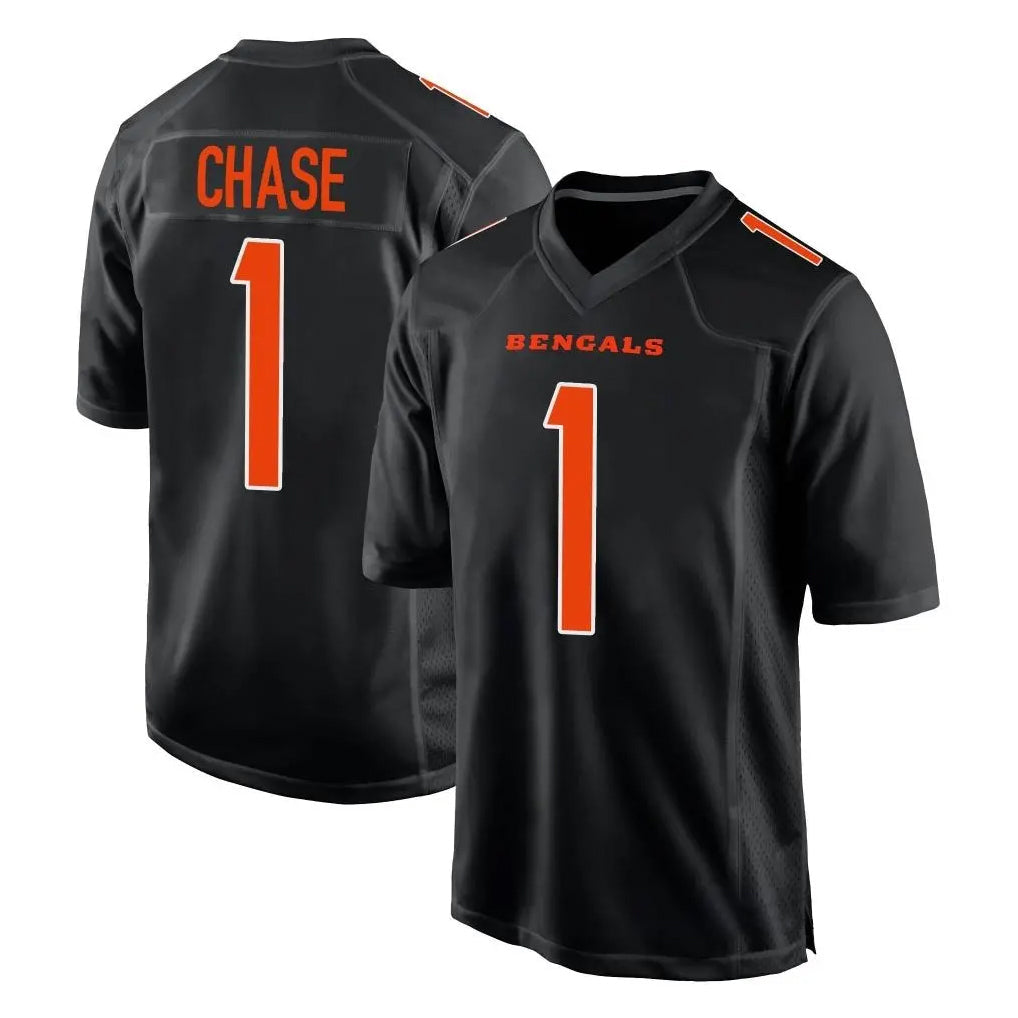 Cooneas C.Bengals #1 Ja'Marr Chase Player Black Fashion Game Stitched Jerseys