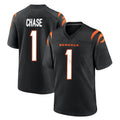 Cooneas C.Bengals #1 Ja'Marr Chase Player Black Home Game Stitched Jerseys