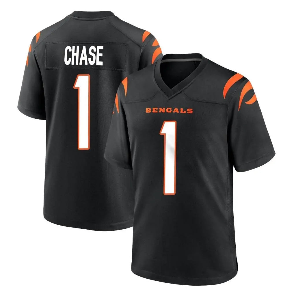 Cooneas C.Bengals #1 Ja'Marr Chase Player Black Home Game Stitched Jerseys