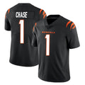 Cooneas C.Bengals #1 Ja'Marr Chase Player Black Vapor Untouchable Limited Home Game Stitched Jerseys