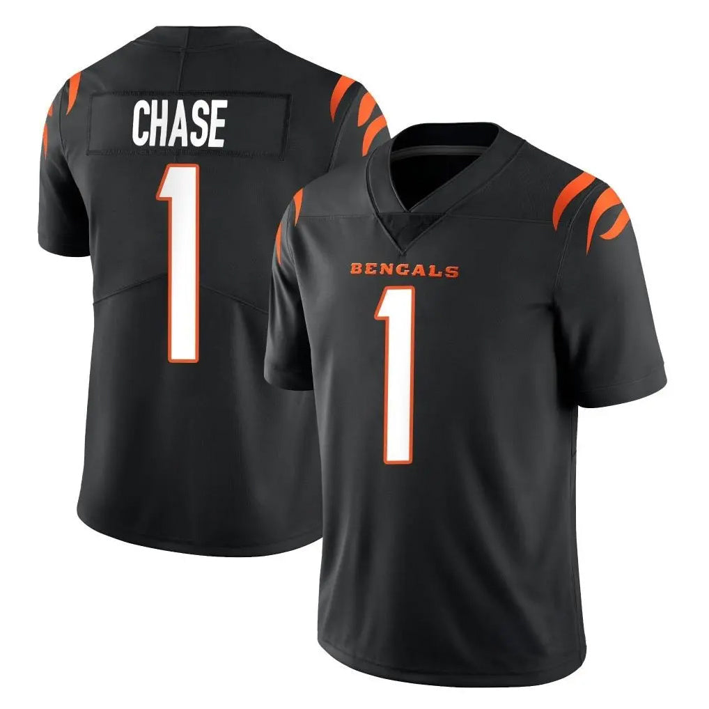 Cooneas C.Bengals #1 Ja'Marr Chase Player Black Vapor Untouchable Limited Home Game Stitched Jerseys