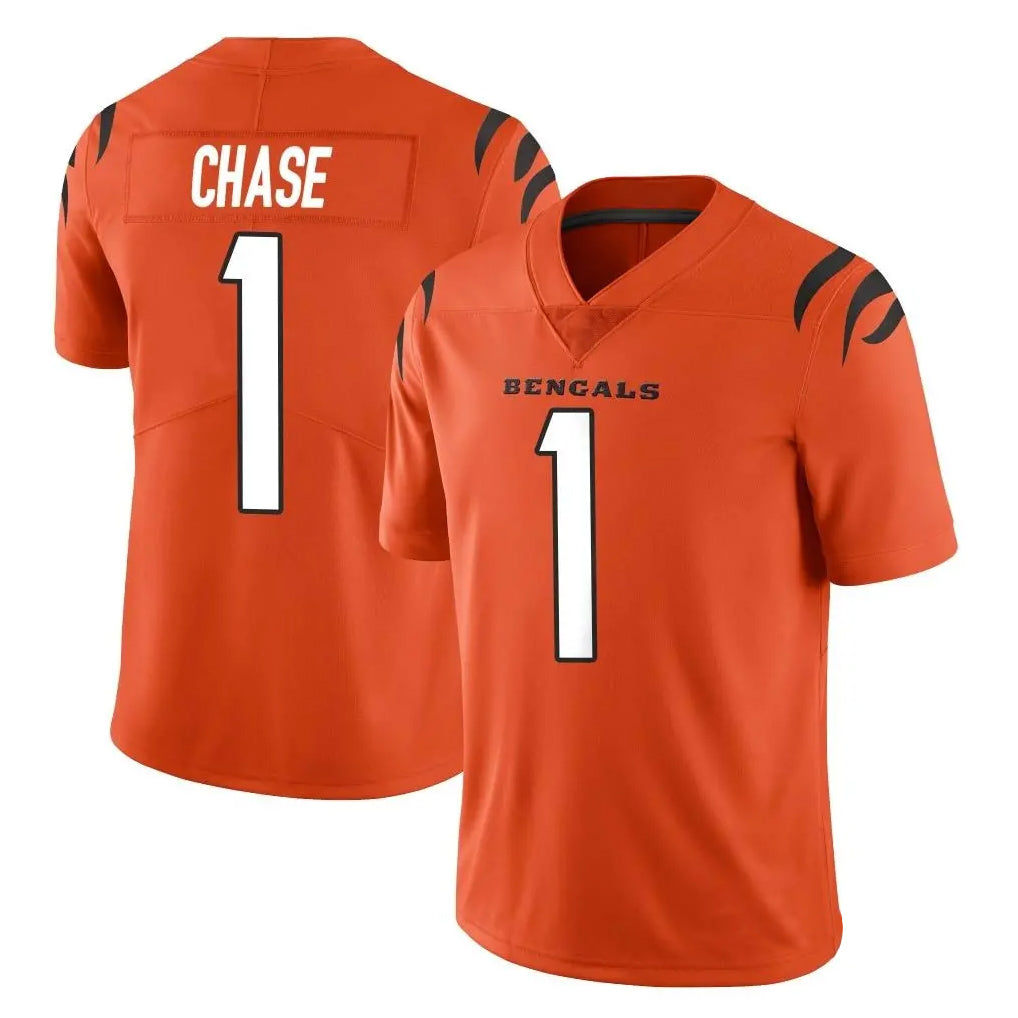 Cooneas C.Bengals #1 Ja'Marr Chase Player Orange Vapor Untouchable Limited Home Game Stitched Jerseys