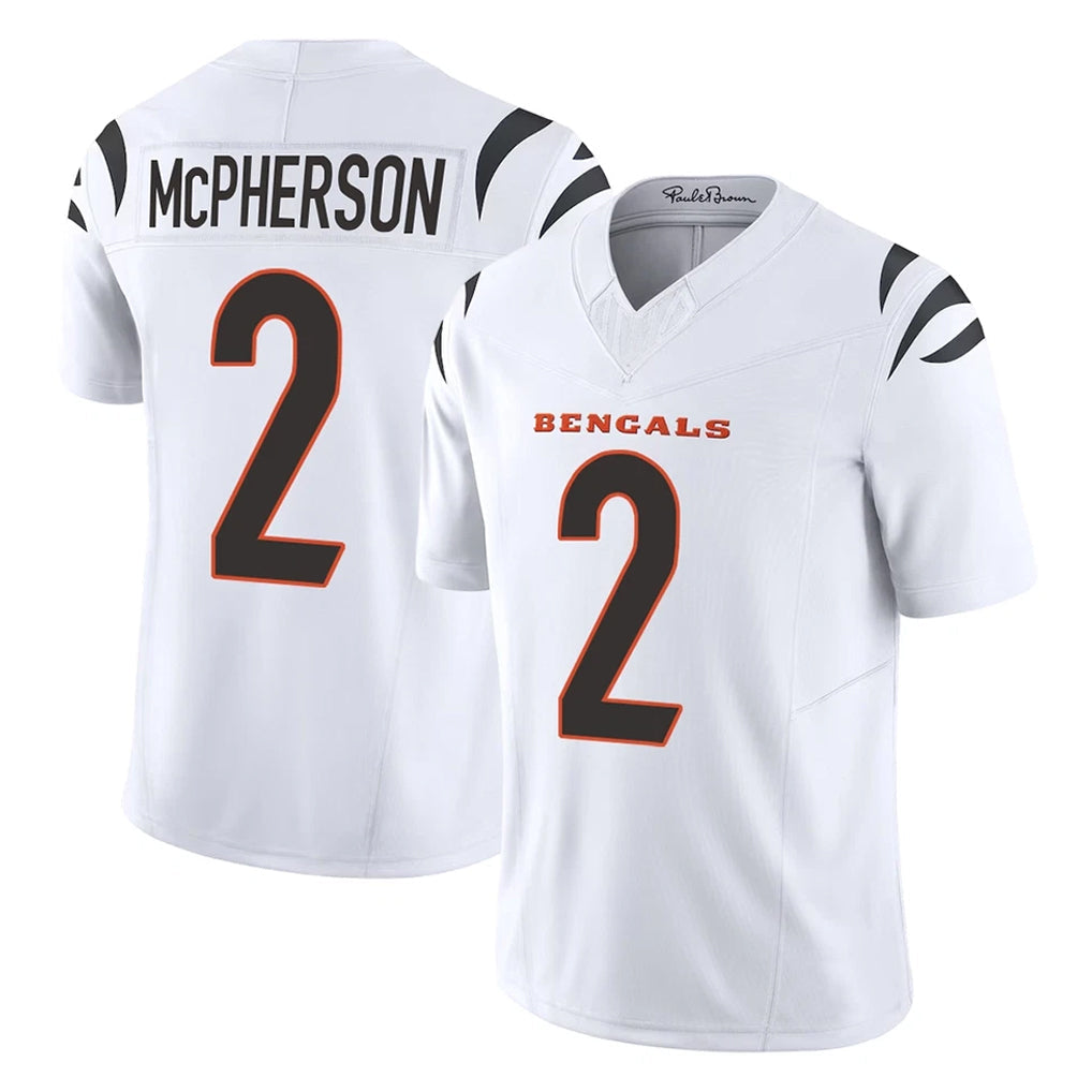 Cooneas C.Bengals #2 Evan McPherson Player White Vapor F.U.S.E. Limited Home Game Stitched Jerseys