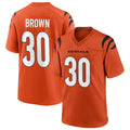 Cooneas C.Bengals #30 Chase Brown Player Oramge Home Game Stitched Jerseys