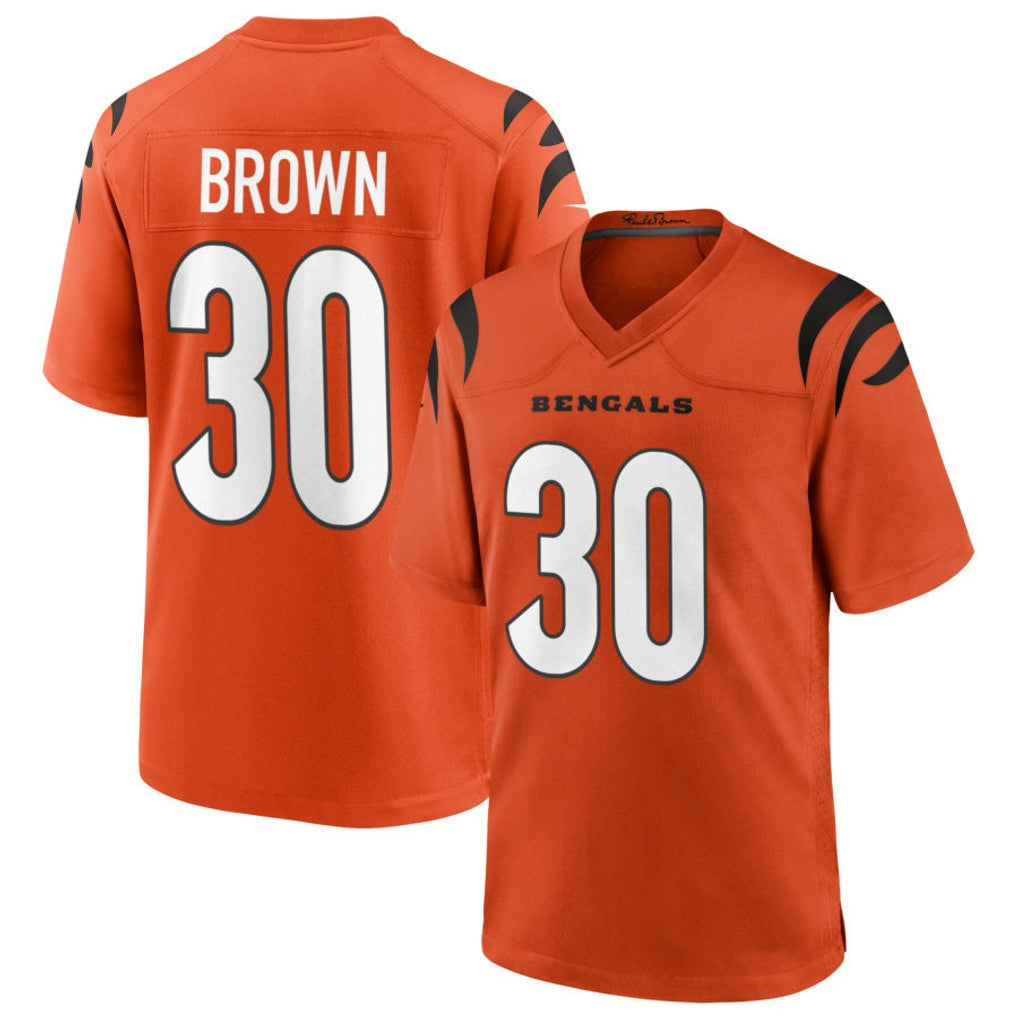 Cooneas C.Bengals #30 Chase Brown Player Oramge Home Game Stitched Jerseys