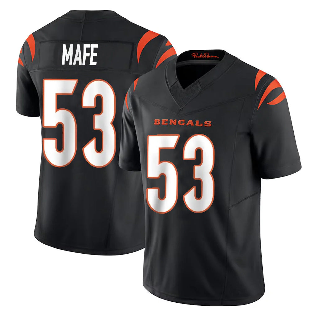 Cooneas C.Bengals #53 Boye Mafe Player Black Vapor F.U.S.E. Limited Home Game Stitched Jerseys