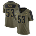 Cooneas C.Bengals #53 Boye Mafe Player Olive Salute to Service Game Stitched Jerseys