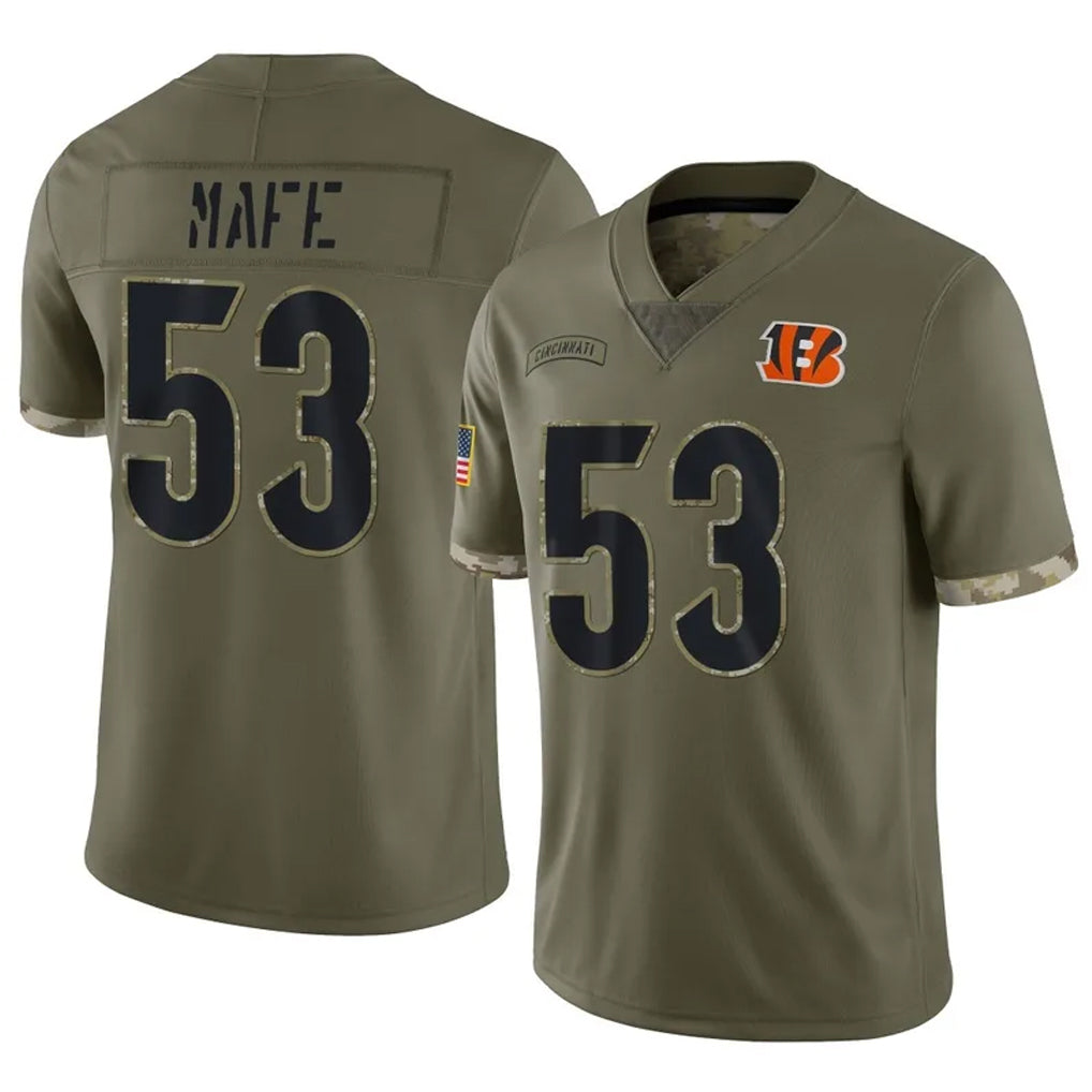 Cooneas C.Bengals #53 Boye Mafe Player Olive Salute to Service Limited Game Stitched Jerseys