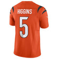 Cooneas C.Bengals #5 Tee Higgins Orange Vapor Untouchable Limited Jersey American Stitched Jerseys