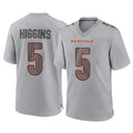 Cooneas C.Bengals #5 Tee Higgins Player Gray Atmosphere Fashion Game Stitched Jerseys