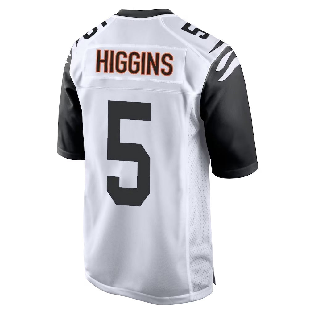 Cooneas C.Bengals #5 Tee Higgins Player White Alternate Home Game Stitched Jerseys