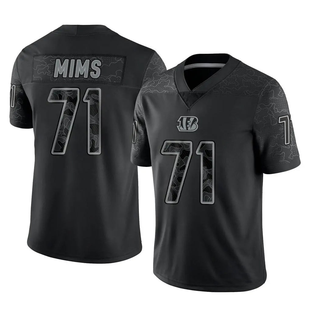 Cooneas C.Bengals #71 Amarius Mims Player Black Reflective Limited Game Stitched Jerseys