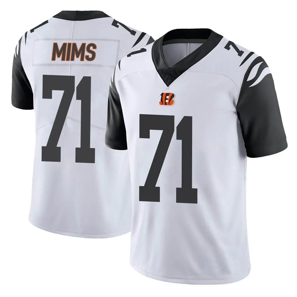 Cooneas C.Bengals #71 Amarius Mims Player White Color Rush Vapor Untouchable Limted Home Game Stitched Jerseys