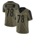 Cooneas C.Bengals #78 Anthony Munoz Player Olive Salute to Service Game Stitched Jerseys
