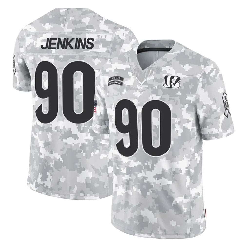 Cooneas C.Bengals #90 Kris Jenkins Jr Player Arctic Camo Salute to Service Limited Stitched Jerseys