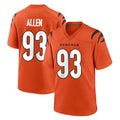 Cooneas C.Bengals #93 Jonathan Allen Player Orange Home Game Stitched Jerseys
