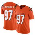 Cooneas C.Bengals #97 Dexter Lawrence II Player Orange Vapor F.U.S.E. Limited Home Game Stitched Jerseys