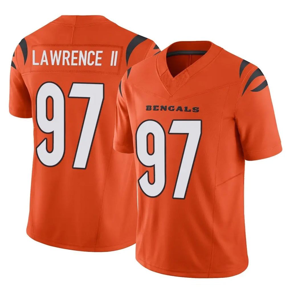 Cooneas C.Bengals #97 Dexter Lawrence II Player Orange Vapor F.U.S.E. Limited Home Game Stitched Jerseys