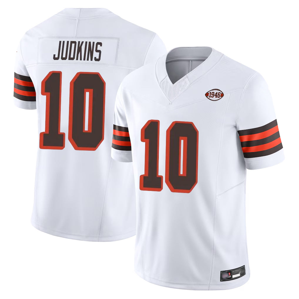 Cooneas C.Browns #10 Quinshon Judkins Player White Limited Vapor F.U.S.E. Alternate Game Stitched Jerseys
