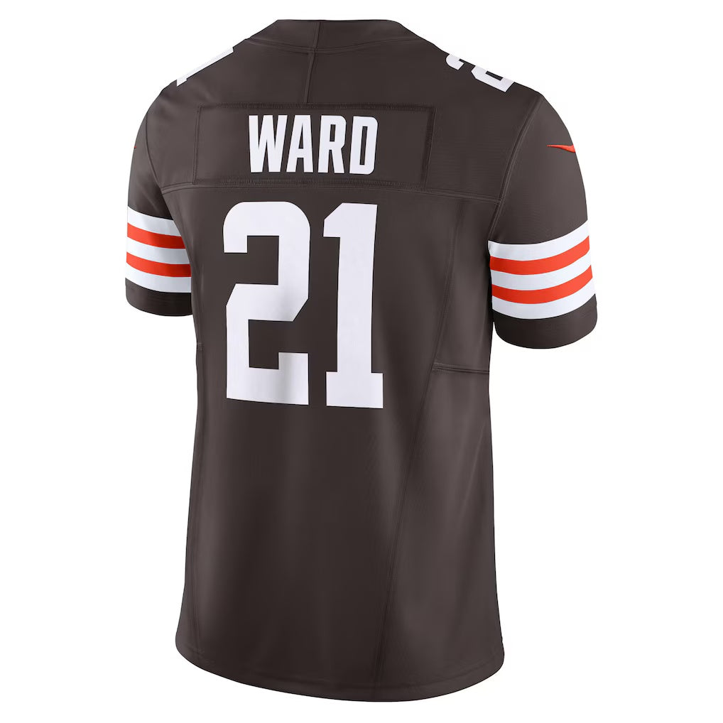 Cooneas C.Browns #21 Denzel Ward Brown Vapor F.U.S.E. Limited Stitched Jerseys