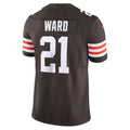Cooneas C.Browns #21 Denzel Ward Brown Vapor F.U.S.E. Limited Stitched Jerseys