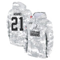 Cooneas C.Browns #21 Denzel Ward Player Arctic Camo Salute to Service Hoodies Limited Game Stitched Jerseys
