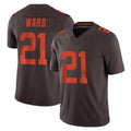 Cooneas C.Browns #21 Denzel Ward Player Brown Limited Vapor F.U.S.E. Alternate Game Stitched Jerseys