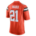 Cooneas C.Browns #21 Denzel Ward Player Orange Vapor Limited Home Game Stitched Jerseys