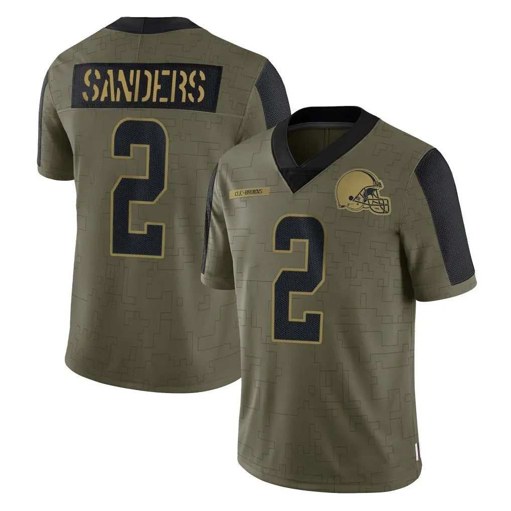 Cooneas C.Browns #2 Shedeur Sanders Player Olive Salute to Service Limited Home Game Stitched Jerseys
