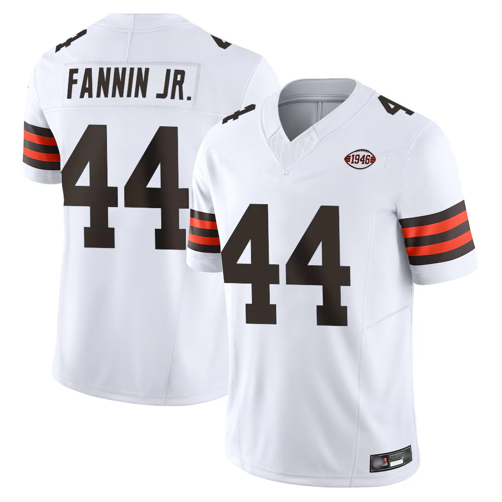 Cooneas C.Browns #44 Harold Fannin Jr. Player White Vapor F.U.S.E. Limited Home Game Stitched Jerseys
