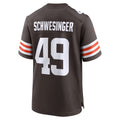 Cooneas C.Browns #49 Carson Schwesinger Brown 2025 Draft Game Stitched Jerseys