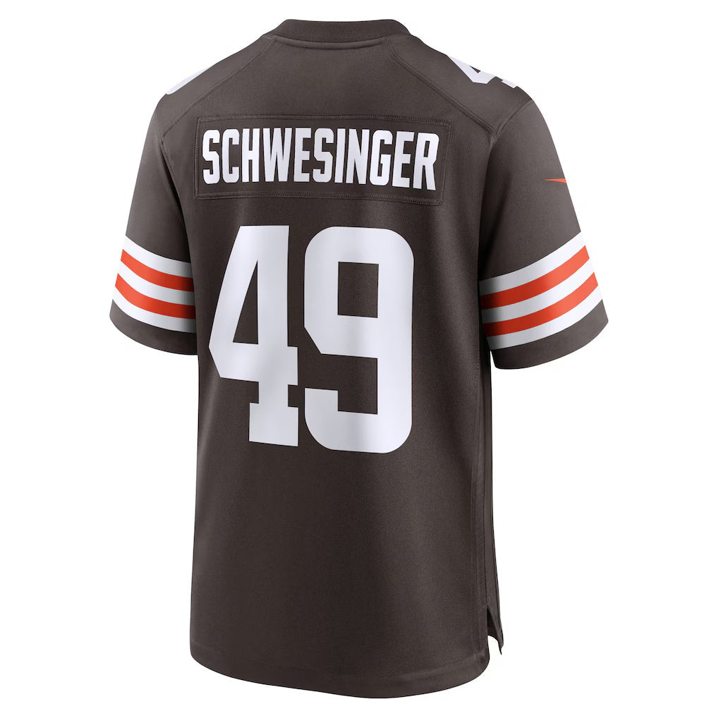 Cooneas C.Browns #49 Carson Schwesinger Brown 2025 Draft Game Stitched Jerseys